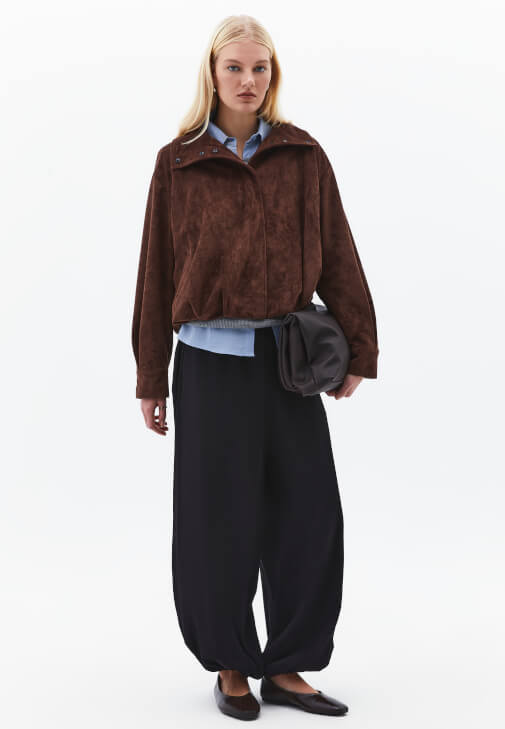 Bağlamalı Bluz ve Tencel Pantolon Kombini