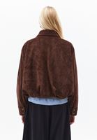 Bayan Kahverengi Süet Bomber Ceket