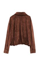 Bayan Kahverengi Süet Bomber Ceket