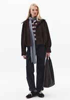 Bayan Kahverengi Süet Bomber Ceket