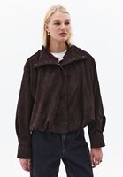 Bayan Kahverengi Süet Bomber Ceket