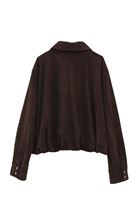 Bayan Kahverengi Süet Bomber Ceket