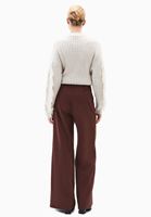 Bayan Kahverengi Wide-Leg Süet Pantolon