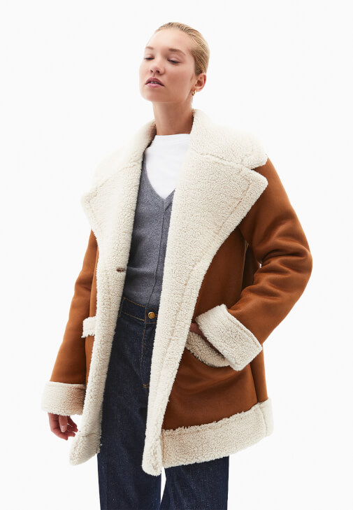 Kahverengi Kürklü Süet Mont