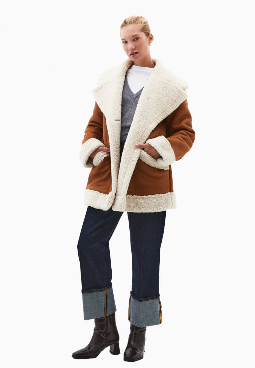  Kürklü Mont ve Pantolon Kombini