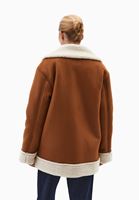 Bayan Kahverengi Kürklü Süet Mont