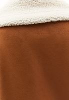 Bayan Kahverengi Kürklü Süet Mont