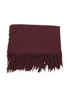 Bayan Bordo Püskül Detaylı Şal
