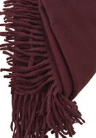Bayan Bordo Püskül Detaylı Şal