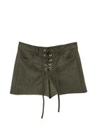 Bayan Haki Bağcık Detaylı Süet Şort