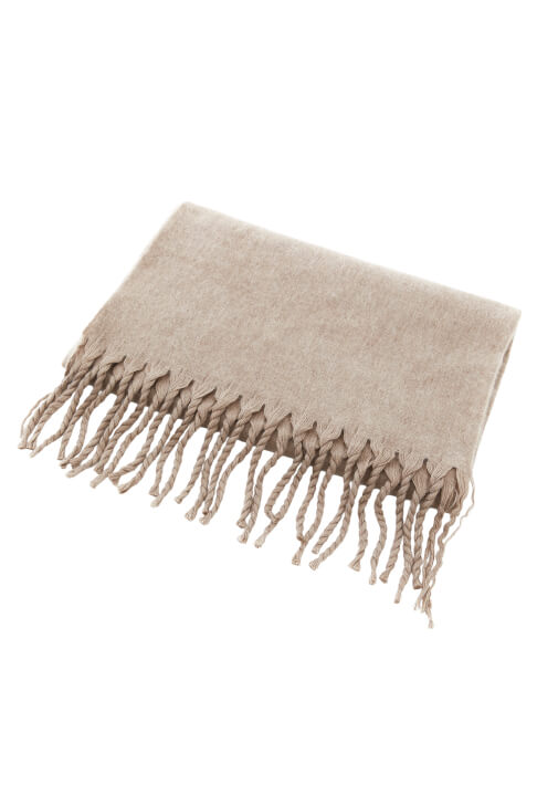 Kum Beji Püsküllü Kalın Şal