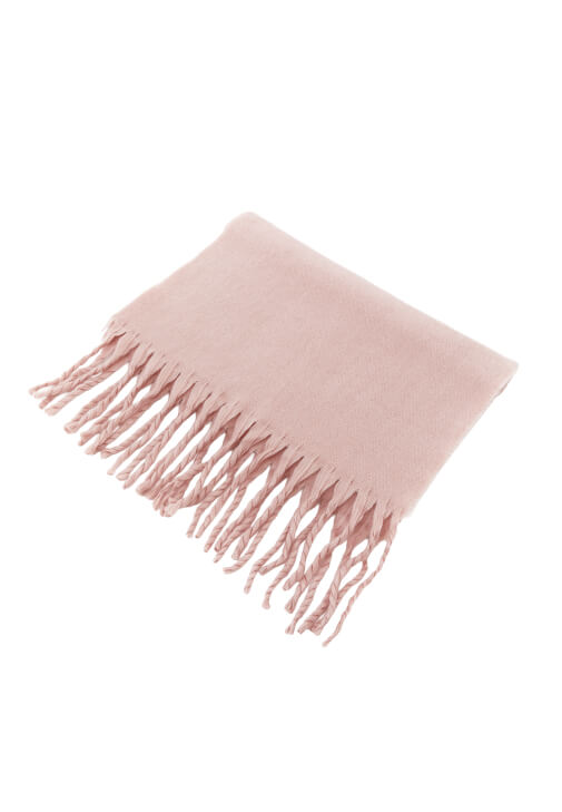 Pembe Püsküllü Kalın Şal