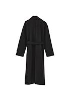 Bayan Siyah Kemerli Süet Trençkot