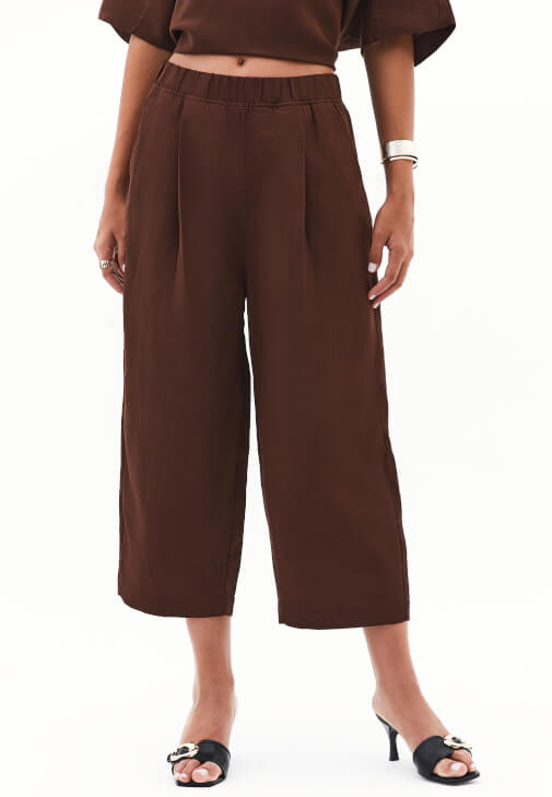 Keten Balon Pantolon ve Keten Bluz Kombini