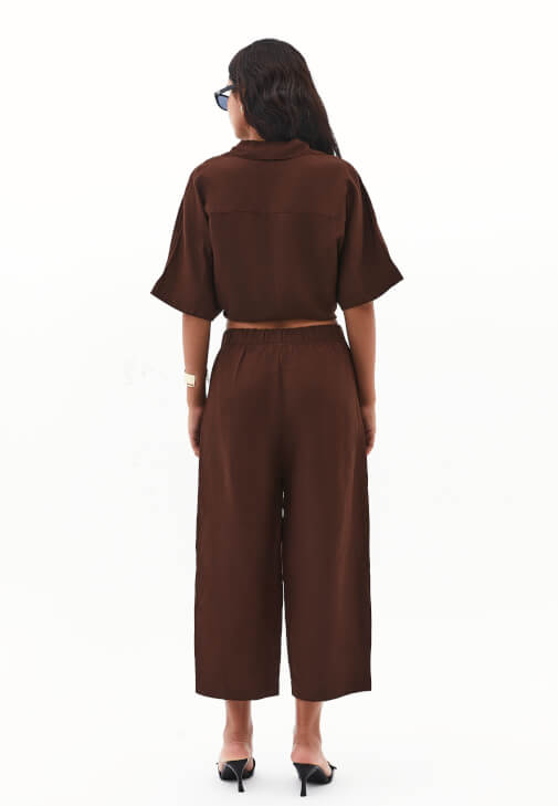 Keten Balon Pantolon ve Keten Bluz Kombini