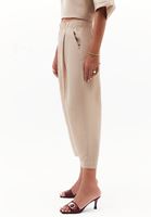 Bayan Bej Keten Karışımlı Balon Pantolon ( TENCEL™ )