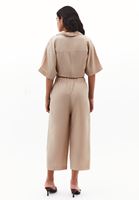 Bayan Bej Keten Karışımlı Balon Pantolon ( TENCEL™ )