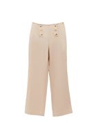 Bayan Bej Keten Karışımlı Straight-Fit Pantolon ( TENCEL™ )