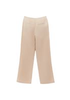 Bayan Bej Keten Karışımlı Straight-Fit Pantolon ( TENCEL™ )