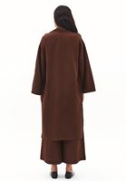 Bayan Kahverengi Keten Karışımlı Kimono ( TENCEL™ )