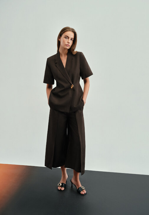  Keten Karışımlı Culotte Pantolon ( TENCEL™ )