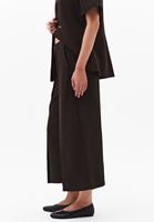 Bayan Kahverengi Keten Karışımlı Culotte Pantolon ( TENCEL™ )