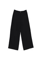 Bayan Siyah Keten Karışımlı Wide-Leg Pantolon ( TENCEL™ )