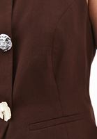 Bayan Kahverengi Keten Karışımlı Düğmeli Yelek ( TENCEL™ )