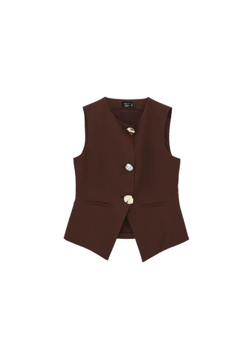 Düğmeli Yelek ve Keten Pantolon Kombini