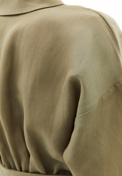 Keten Karışımlı Elbise ve Denim Kombini