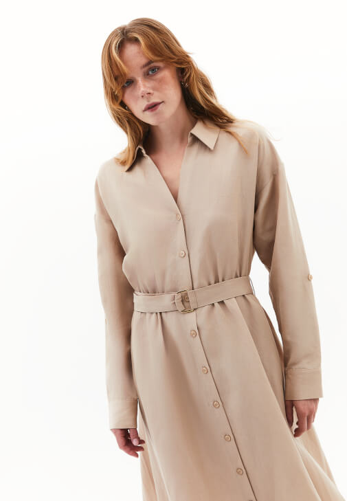 Gömlek Elbise ve Denim Şort Kombini