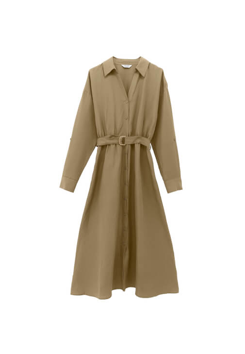 Keten Karışımlı Elbise ve Denim Kombini