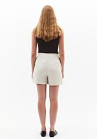 Bayan Krem Keten Karışımlı Mini Şort ( TENCEL™ )