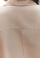 Bayan Bej Keten Karışımlı Oversize Bluz ( TENCEL™ )