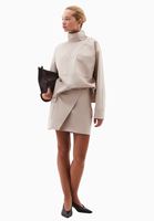 Bayan Bej Kargo Cepli Mini Etek ( TENCEL™ )