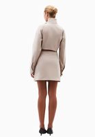 Bayan Bej Kargo Cepli Mini Etek ( TENCEL™ )