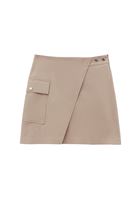 Bayan Bej Kargo Cepli Mini Etek ( TENCEL™ )