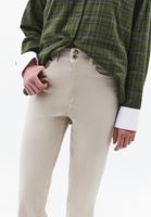 Bayan Bej Yırtmaçlı Bootcut Pantolon ( TENCEL™ )