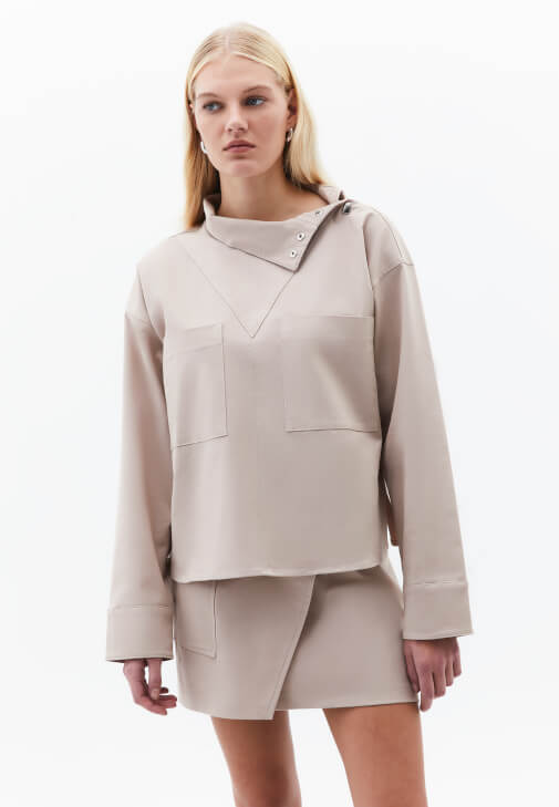 Tencel Bluz ve Mini Etek Kombini