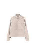 Bayan Bej Çıt Çıt Detaylı Bluz ( TENCEL™ )