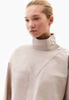 Bayan Bej Çıt Çıt Detaylı Bluz ( TENCEL™ )