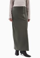 Bayan Haki Fermuar Detaylı Etek ( TENCEL™ )