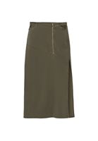 Bayan Haki Fermuar Detaylı Etek ( TENCEL™ )