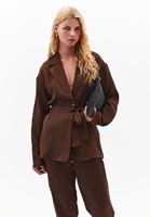 Bayan Kahverengi Bağlamalı Blazer Ceket ( TENCEL™ )