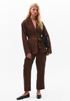 Bayan Kahverengi Bağlamalı Blazer Ceket ( TENCEL™ )