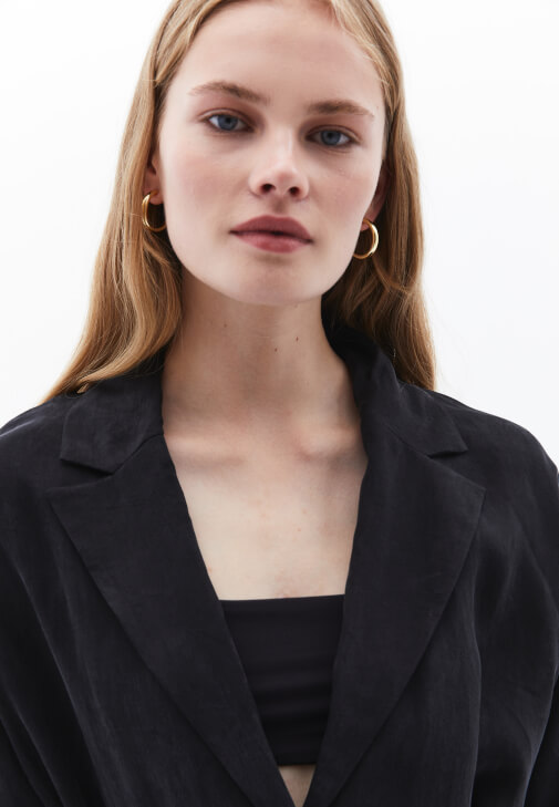 Tencel Bağlamalı Ceket ve Pantolon Kombini