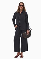 Bayan Siyah Straight-Fit Pantolon ( TENCEL™ )