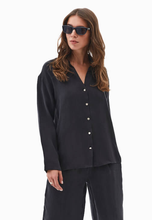 Tencel Loose-Fit Gömlek ve Pantolon Kombini