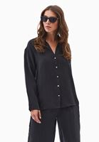 Bayan Siyah Loose-Fit Gömlek ( TENCEL™ )