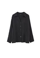 Bayan Siyah Loose-Fit Gömlek ( TENCEL™ )